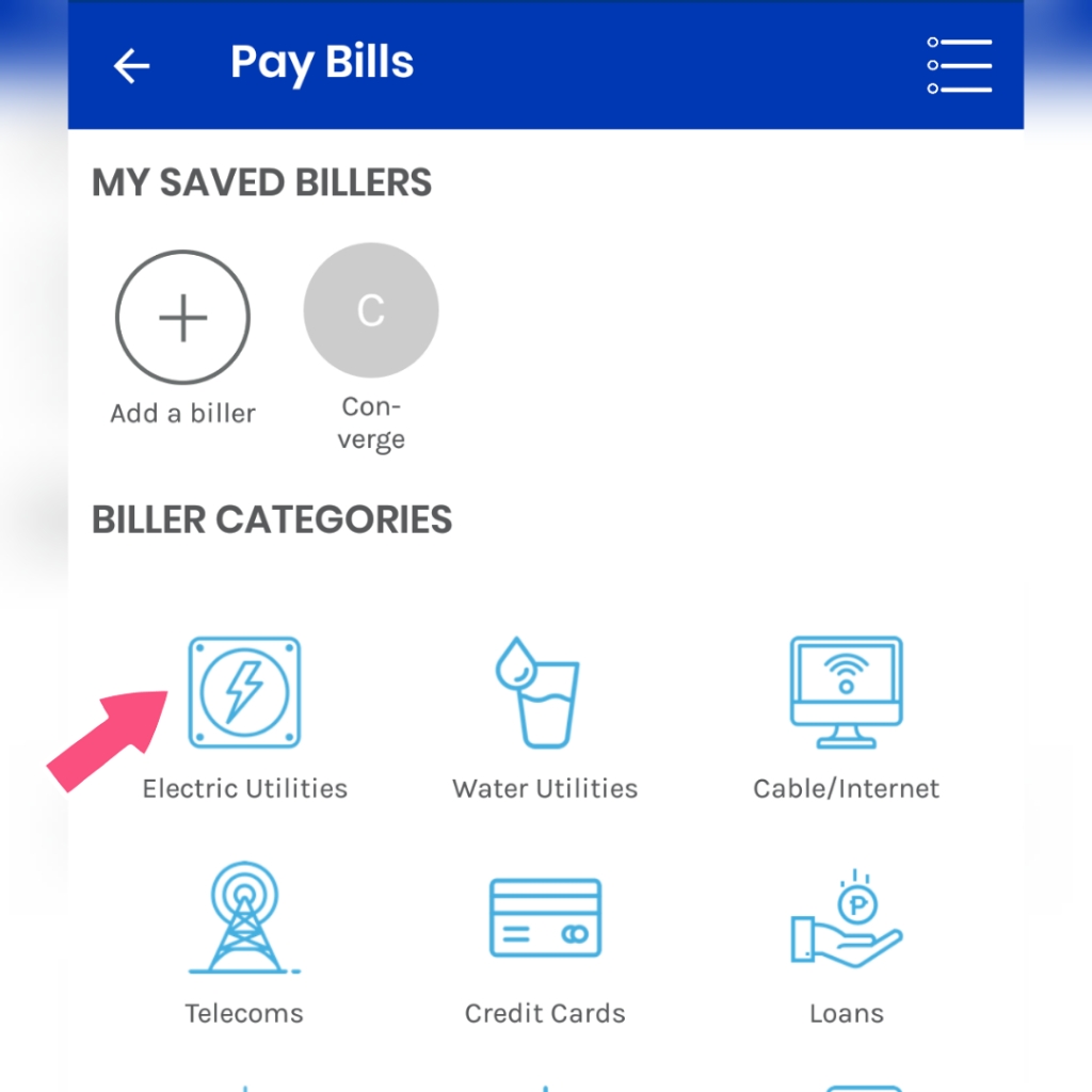 GCash App Electric Utilities