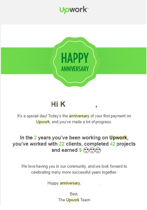 Upwork Anniversary