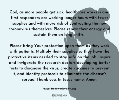 Covid-19 Prayer for medical professionals, caregivers, and researchers