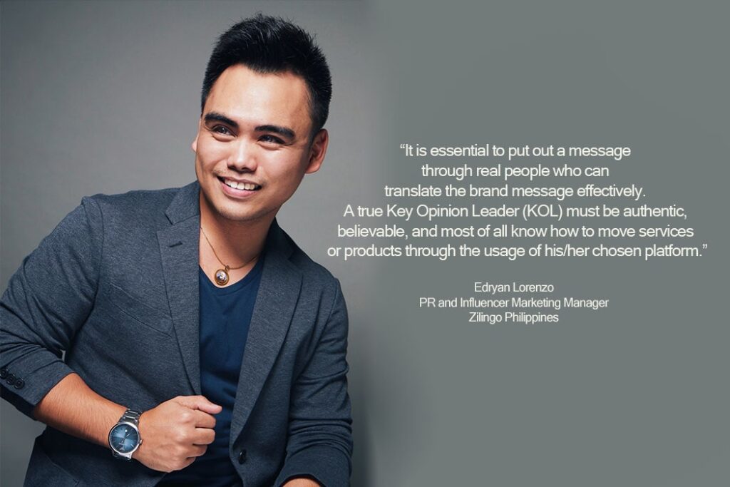 Edryan Lorenzo - PR and Influencer Marketing Manager of Zilingo PH