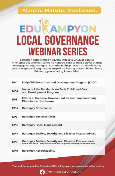 Edukampyon Local Governance Webinar Series Poster