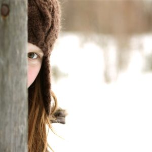 Shy girl awkward peeping