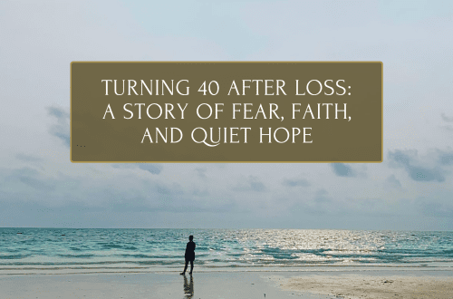 turning 40 after loss grieving woman on the shore standing