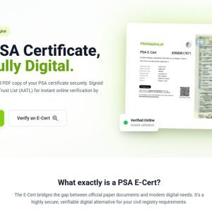 Digital PSA Certificate