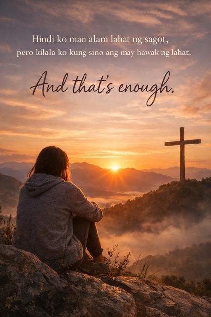 Contemplative sunset with faith and serenity. Breakdown to breakthrough