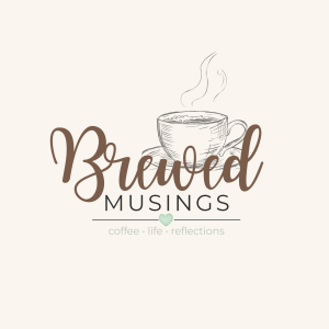 Brewed Musings Logo with cup with steam