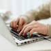 VA working from home using a laptop